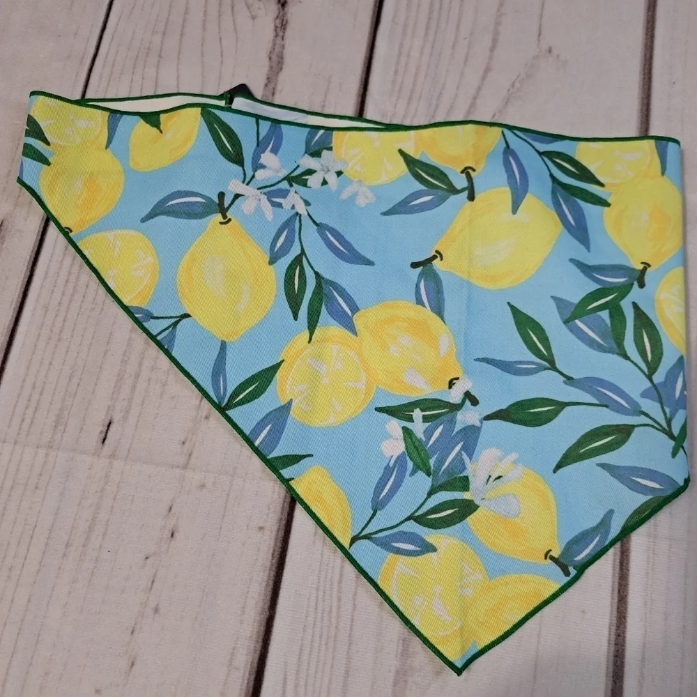 3 FOR 12 SALE Paw & Tail Pet Accessory Bandana Lemon Print Size Large